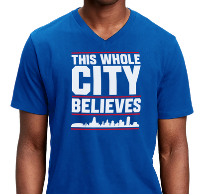Unisex V-Neck, Royal (100% cotton)