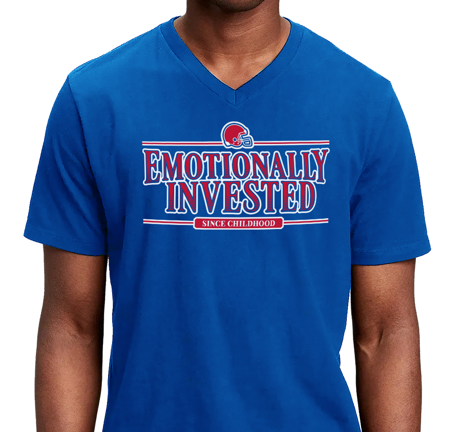 Unisex V-Neck, Royal (100% cotton)
