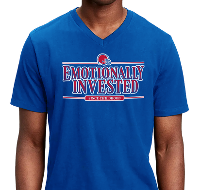 Unisex V-Neck, Royal (100% cotton)