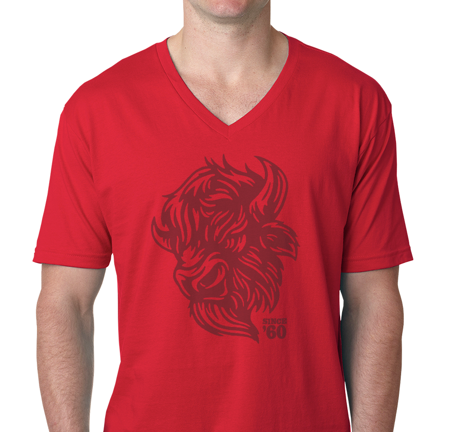 Unisex V-Neck, Red (100% cotton)