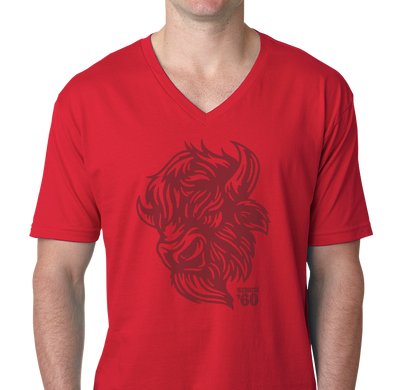 Unisex V-Neck, Red (100% cotton)