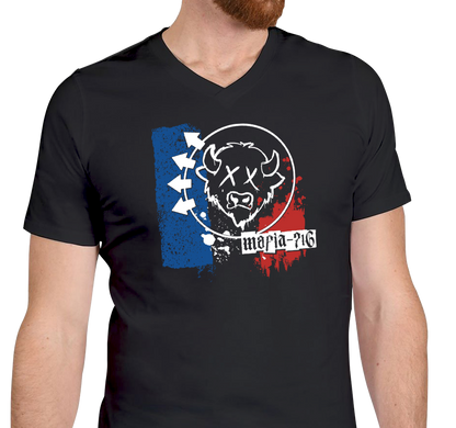 Unisex V-Neck, Black (100% cotton)