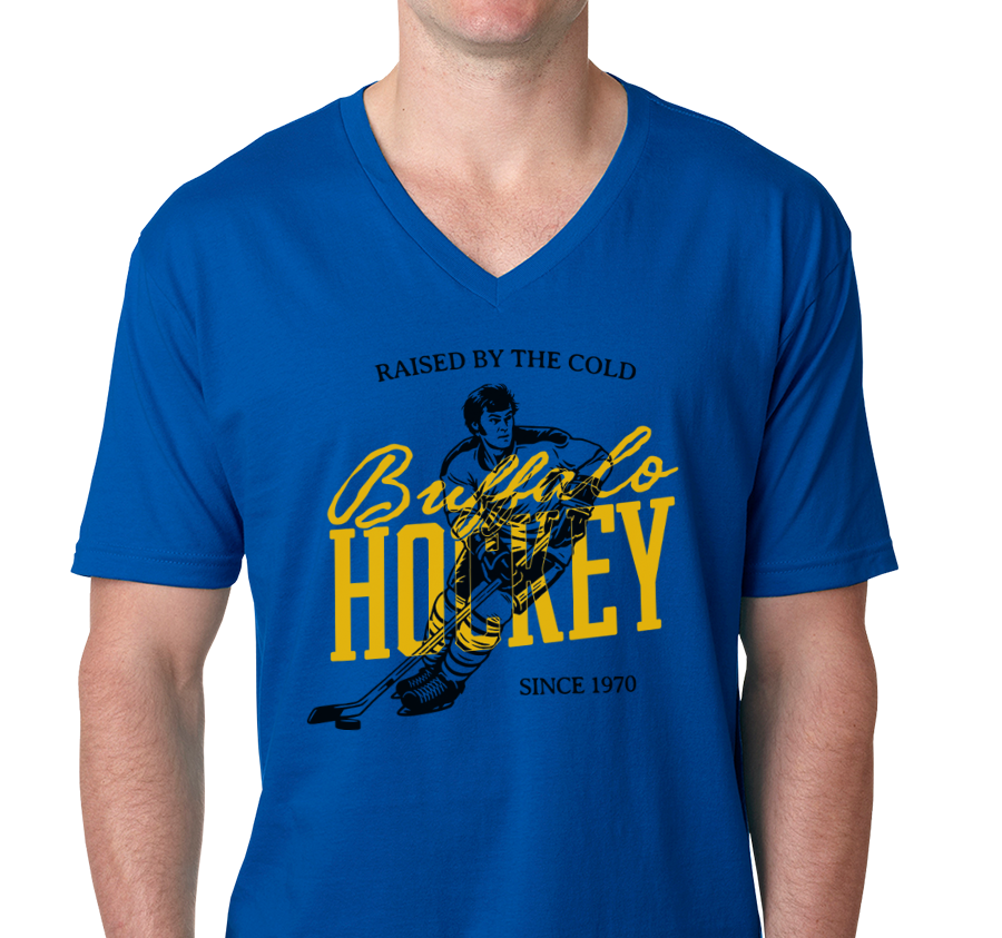 Unisex V-Neck, Heather Royal, (100% cotton)