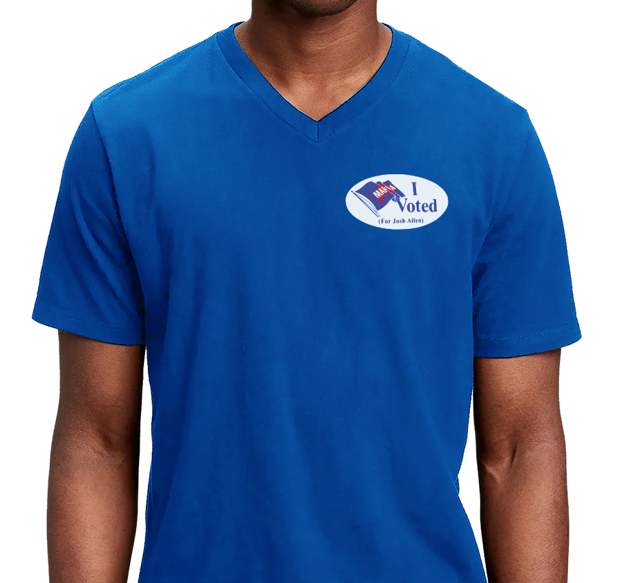 Unisex V-Neck, Royal (100% cotton)