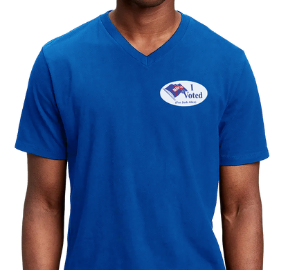 Unisex V-Neck, Royal (100% cotton)