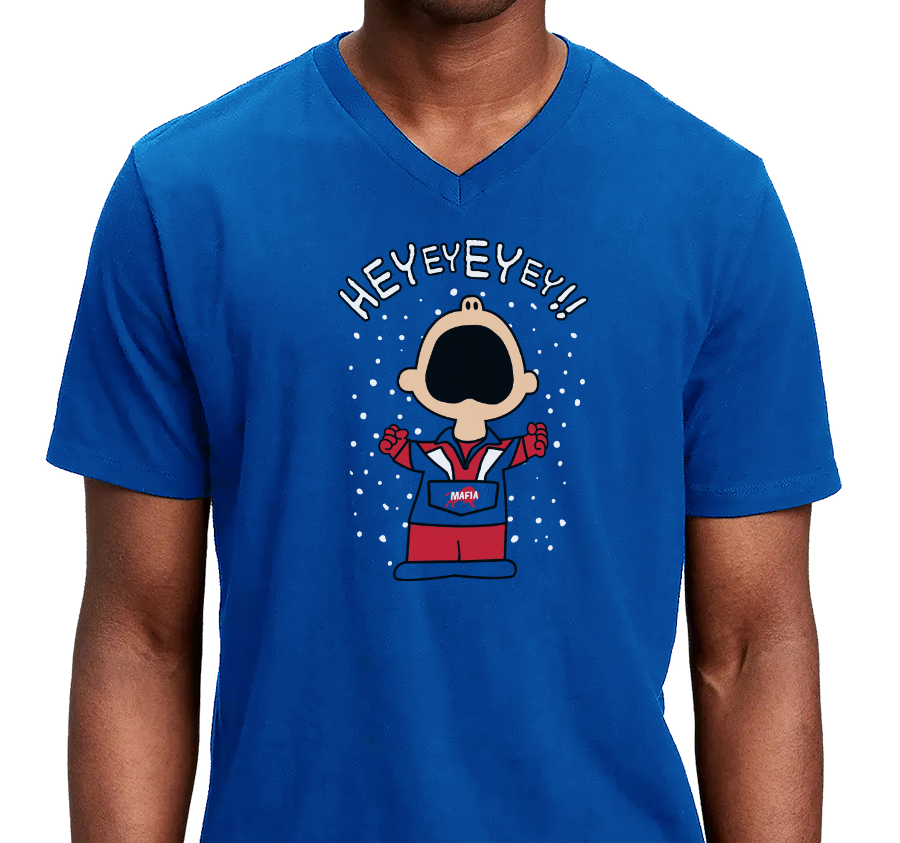 Unisex V-Neck, Royal (100% cotton)