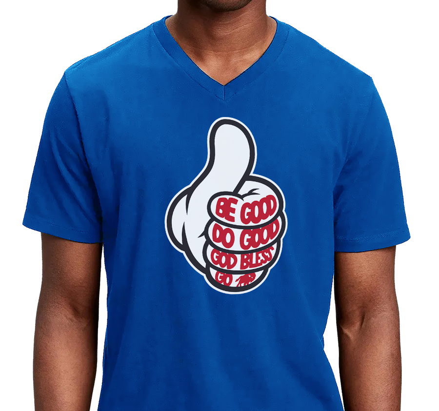 Unisex V-Neck, Royal (100% cotton)