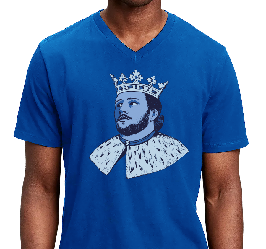 Unisex V-Neck, Royal (100% cotton)