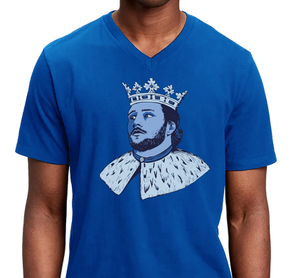 Unisex V-Neck, Royal (100% cotton)