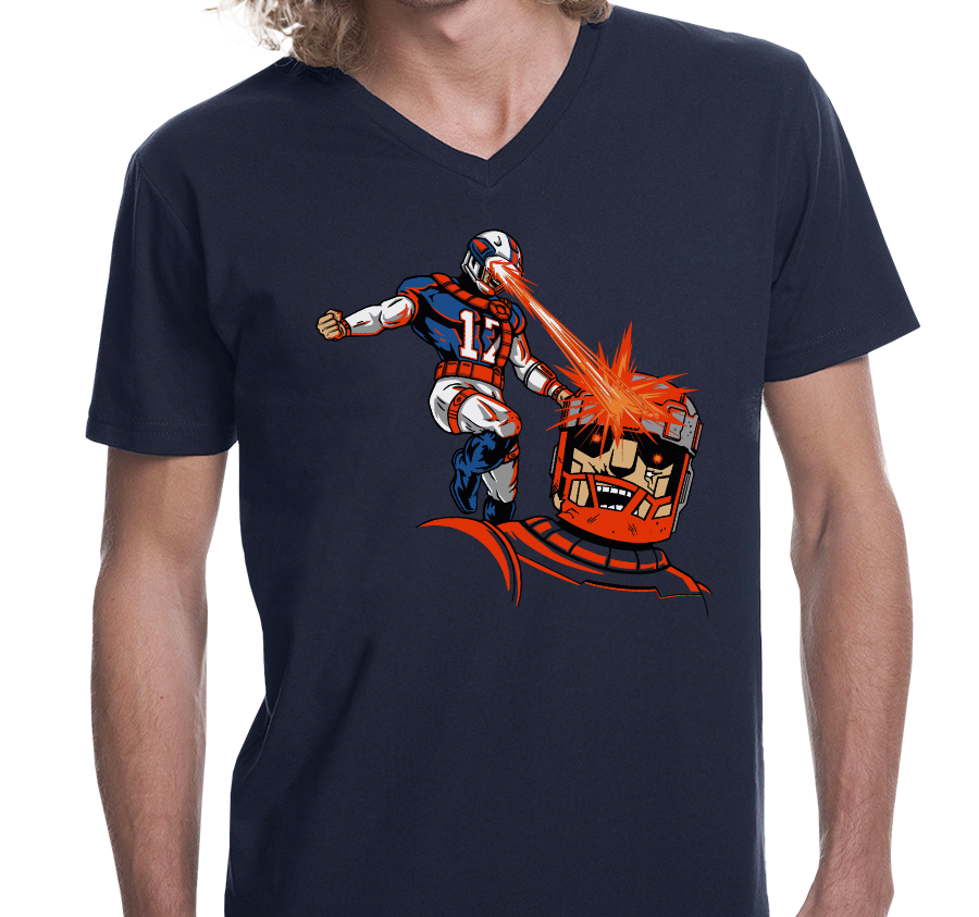 Unisex V-Neck, Navy (100% cotton)