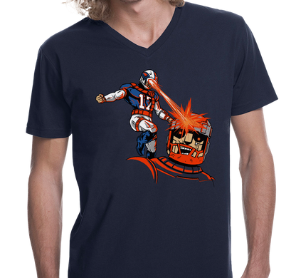 Unisex V-Neck, Navy (100% cotton)