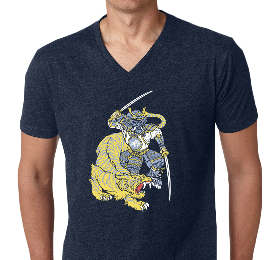 Unisex V-Neck, Navy (100% cotton)