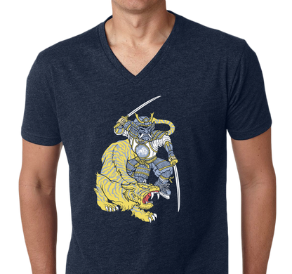 Unisex V-Neck, Navy (100% cotton)