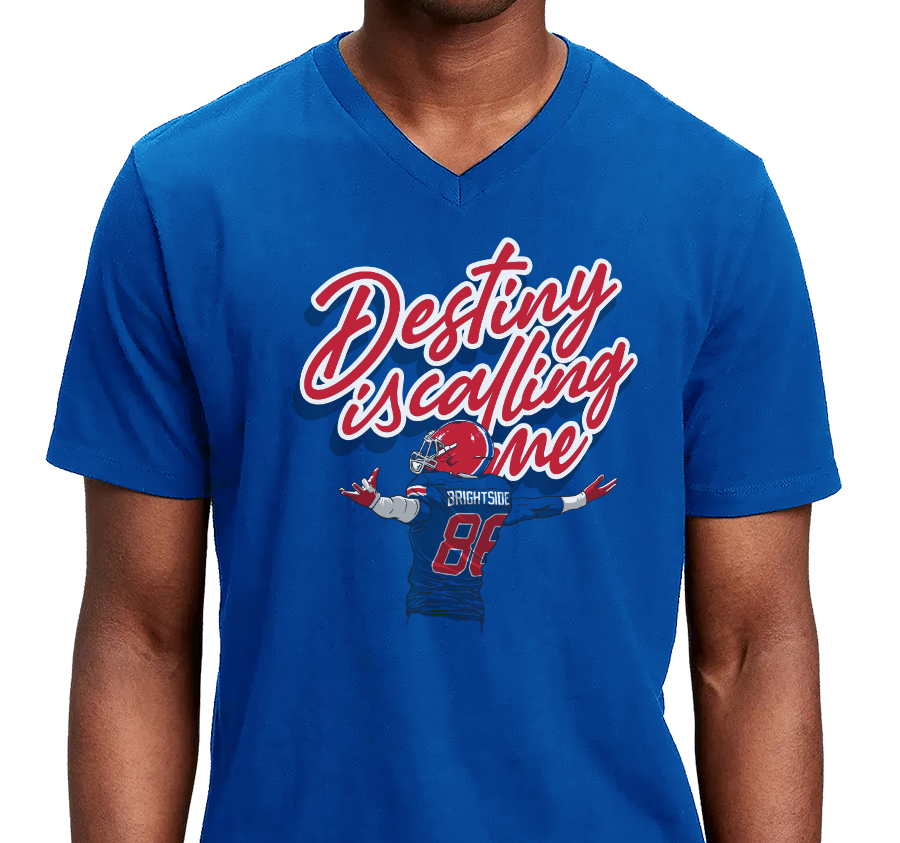 Unisex V-Neck, Royal (100% cotton)