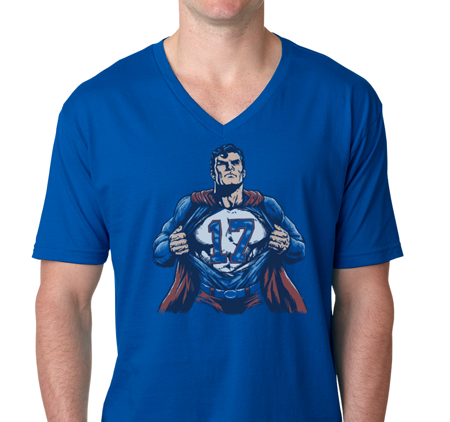 Unisex V-Neck, Heather Royal, (100% cotton)