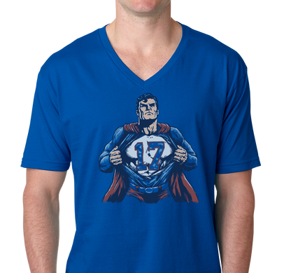 Unisex V-Neck, Heather Royal, (100% cotton)