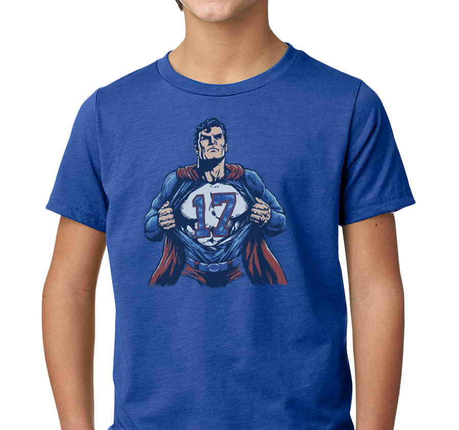 Youth T-Shirt, Heather Royal (60% cotton, 40% polyester)