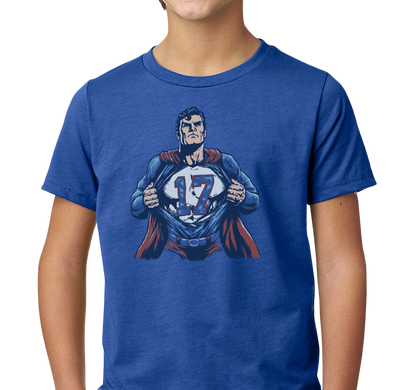 Youth T-Shirt, Heather Royal (60% cotton, 40% polyester)
