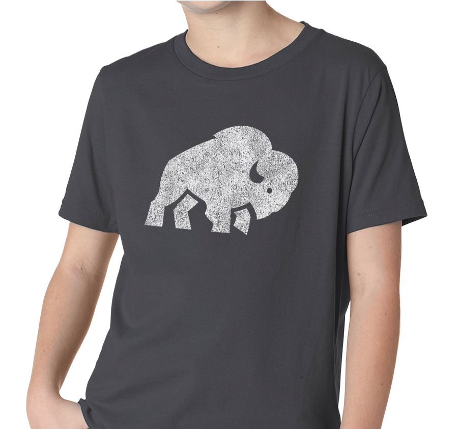 Youth T-Shirt, Dark Gray Heather (52% cotton, 48% polyester)