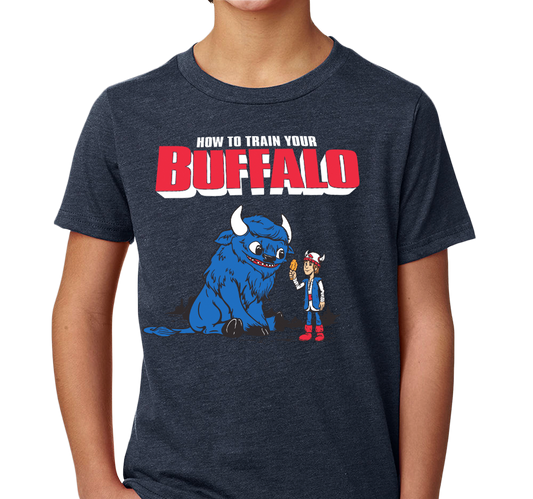 Youth T-Shirt, Heather Navy (60% cotton, 40% polyester)