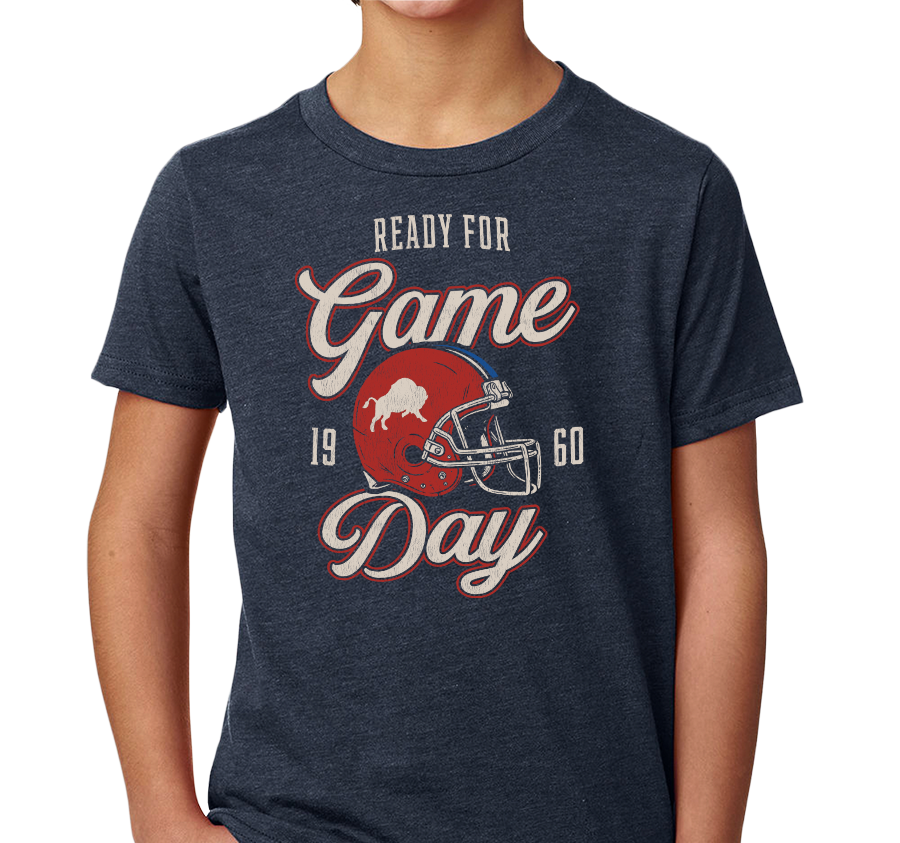 Youth T-Shirt, Heather Navy (60% cotton, 40% polyester)