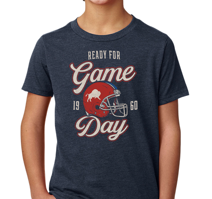 Youth T-Shirt, Heather Navy (60% cotton, 40% polyester)