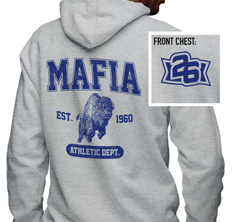 Zip-Up Hoody, Graphite Heather (50% cotton, 50% polyester)