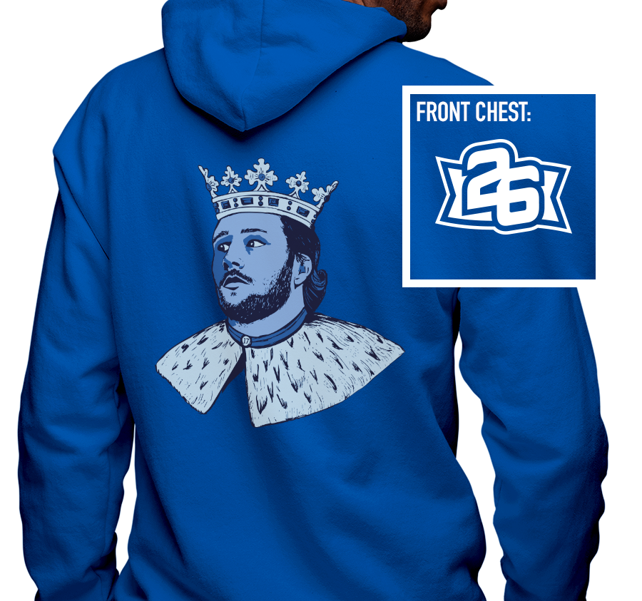 Zip-Up Hoody, Royal (50% cotton, 50% polyester)