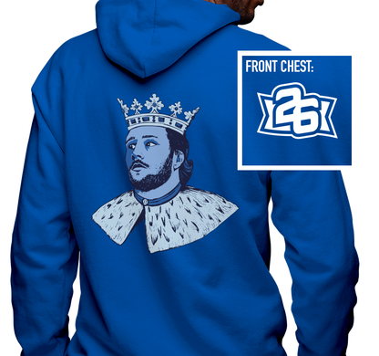 Zip-Up Hoody, Royal (50% cotton, 50% polyester)