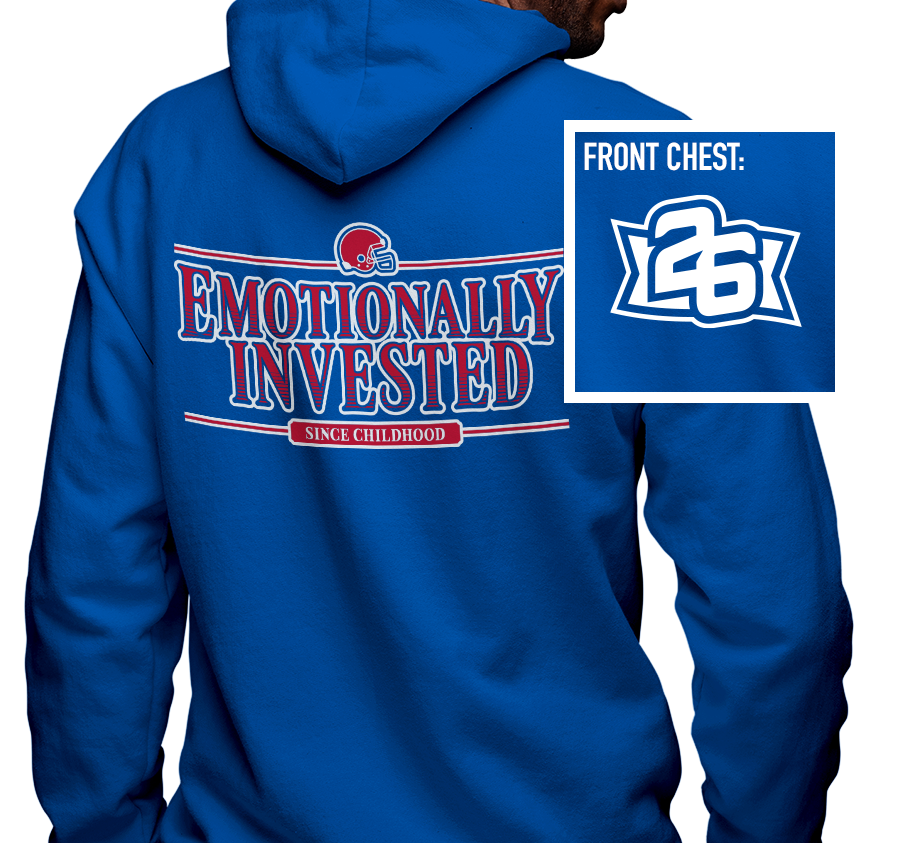 Zip-Up Hoody, Royal (50% cotton, 50% polyester)