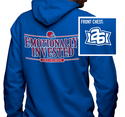 Zip-Up Hoody, Royal (50% cotton, 50% polyester)
