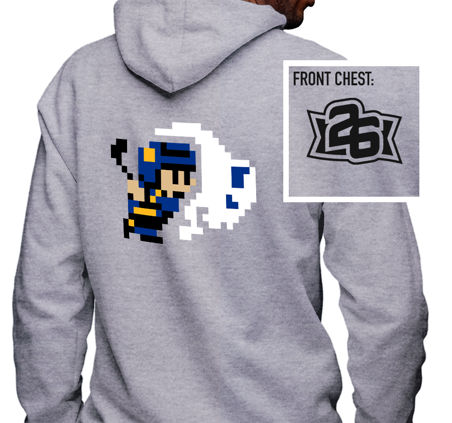 Zip-Up Hoody, Graphite Heather (50% cotton, 50% polyester)