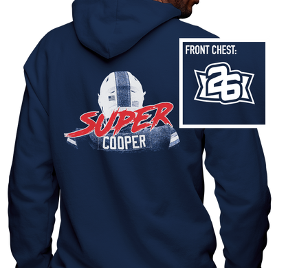 Zip-Up Hoody, Navy (50% cotton, 50% polyester)