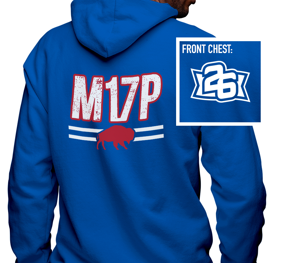 Zip-Up Hoody, Royal (50% cotton, 50% polyester)