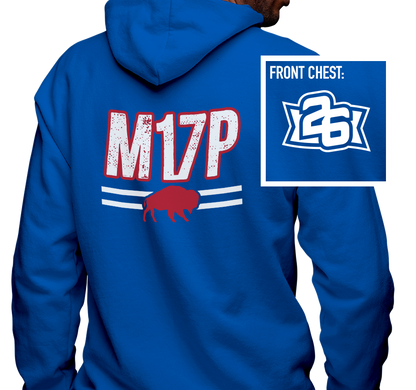 Zip-Up Hoody, Royal (50% cotton, 50% polyester)