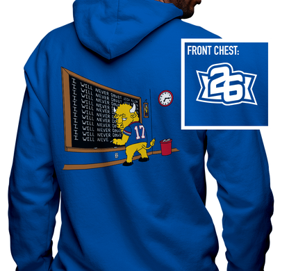 Zip-Up Hoody, Royal (50% cotton, 50% polyester)