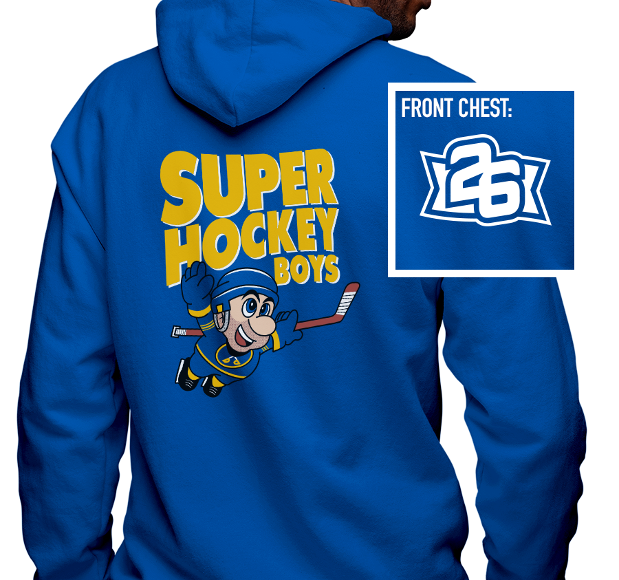 Zip-Up Hoody, Royal (50% cotton, 50% polyester)