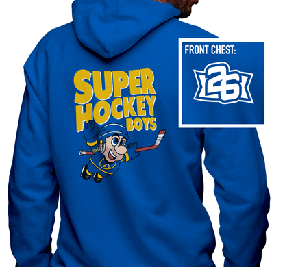 Zip-Up Hoody, Royal (50% cotton, 50% polyester)