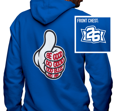 Zip-Up Hoody, Royal (50% cotton, 50% polyester)