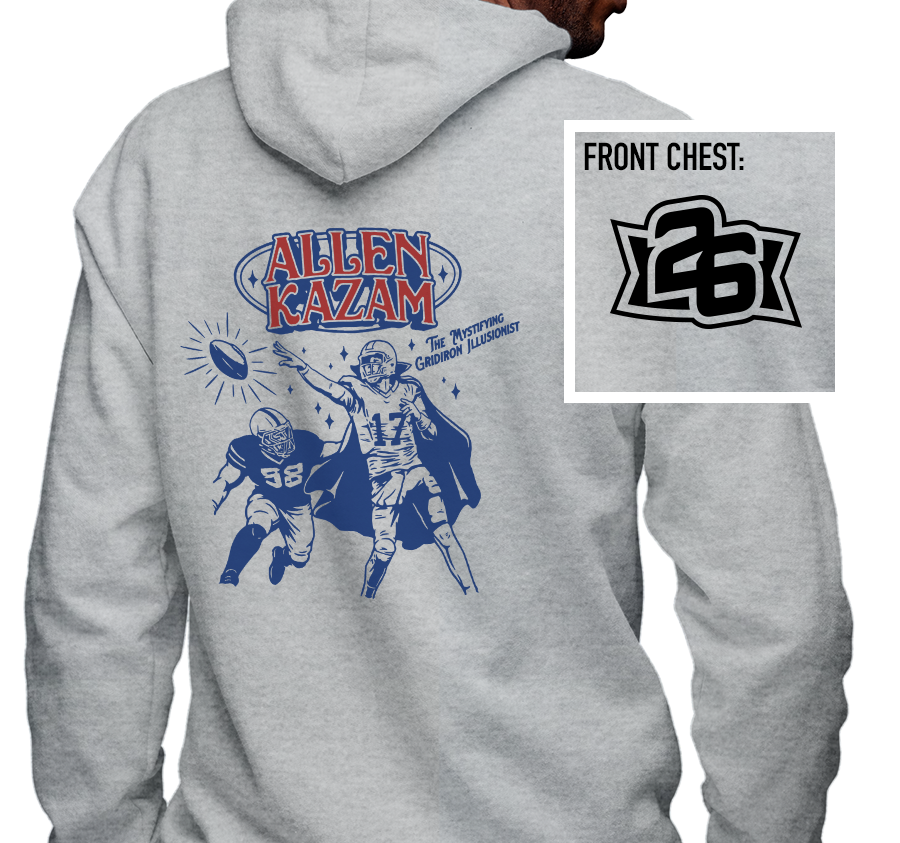 Zip-Up Hoody, Graphite Heather (50% cotton, 50% polyester)