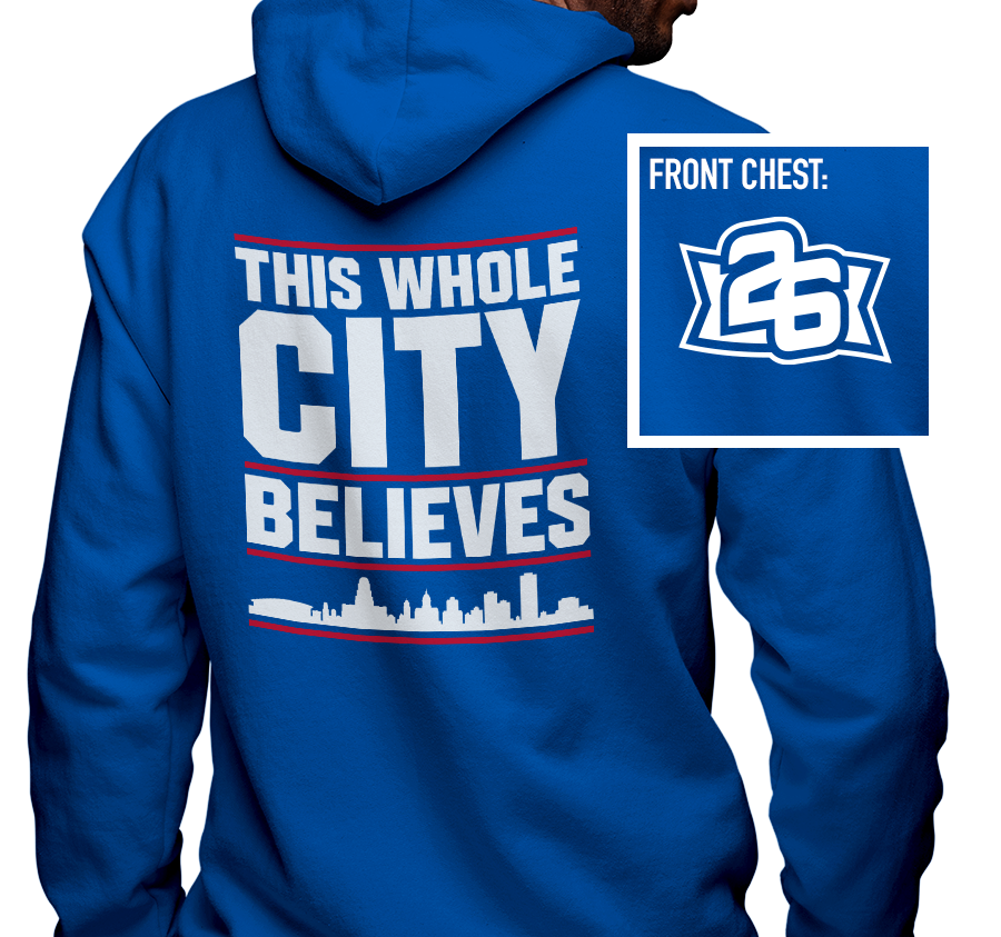 Zip-Up Hoody, Royal (50% cotton, 50% polyester)