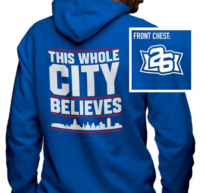 Zip-Up Hoody, Royal (50% cotton, 50% polyester)