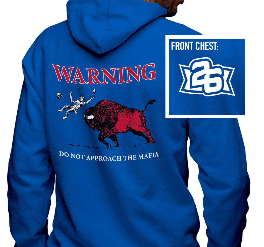 Zip-Up Hoody, Royal (50% cotton, 50% polyester)