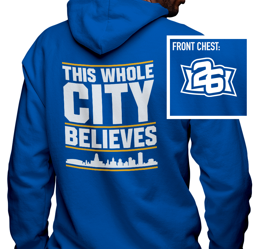 Zip-Up Hoody, Royal (50% cotton, 50% polyester)