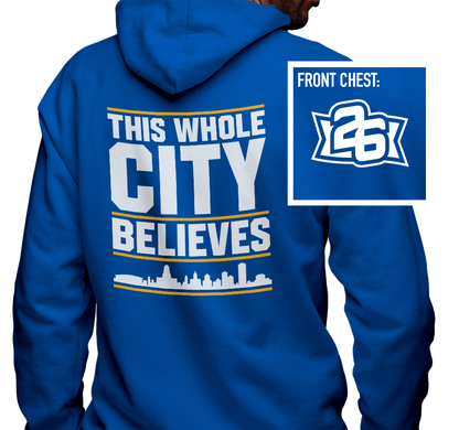Zip-Up Hoody, Royal (50% cotton, 50% polyester)