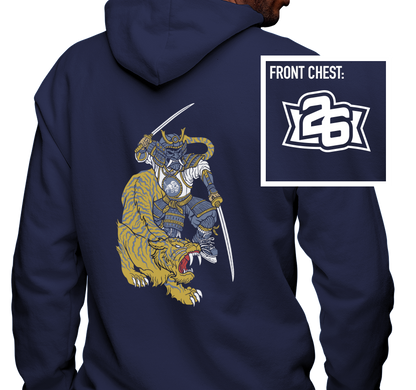 Zip-Up Hoody, Navy (50% cotton, 50% polyester)