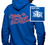 Zip-Up Hoody, Royal (50% cotton, 50% polyester)
