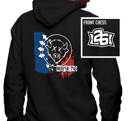 Zip-Up Hoody, Black (50% cotton, 50% polyester)