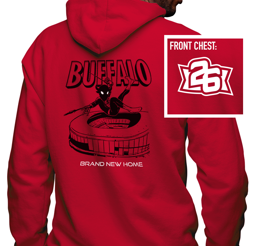Zip-Up Hoody, Red (50% cotton, 50% polyester)