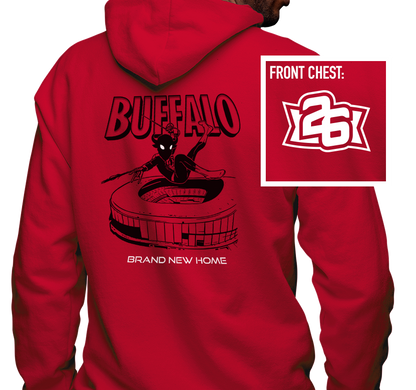 Zip-Up Hoody, Red (50% cotton, 50% polyester)